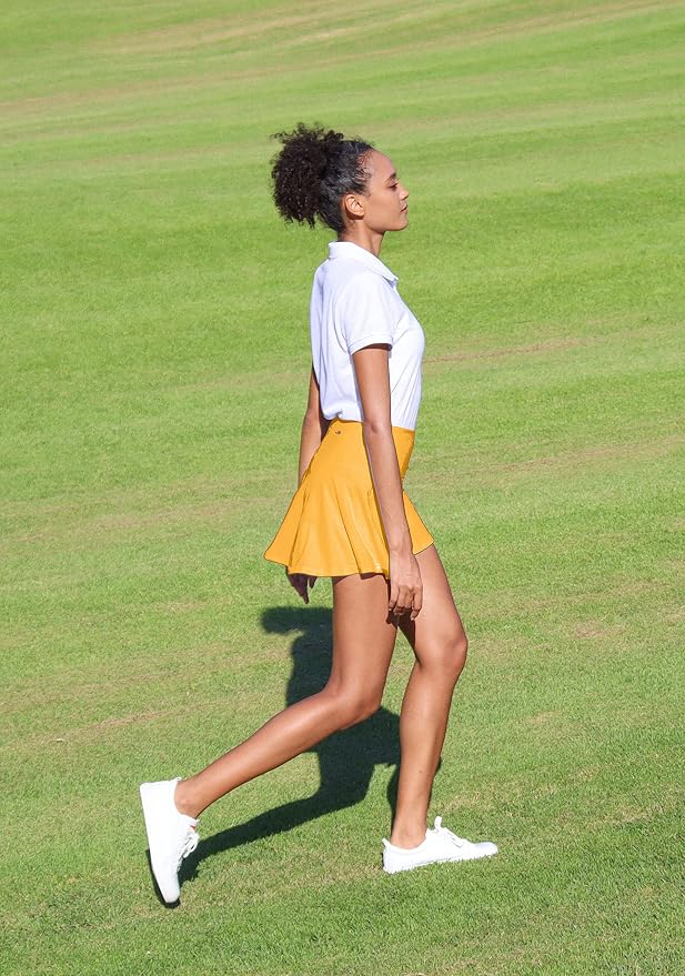 Pleated Tennis Skirt with 4 Pockets | 14", 3.5" High Waisted, Soft, Lightweight, Mesh Built-in Shorts, Dressy, Casual, Athletic, Golf, Skort for Women