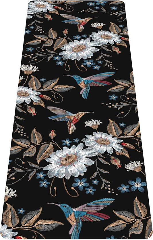 nuveti Printed Travel Yoga Mat-1/16 Inch Thick Non Slip Fitness Workout Mat with Carrying Bag, Foldable Lightweight Suede & Natural Rubber Yoga Mat for Yoga Pilates and Fitness 72" L x 24" W x 1.5mm