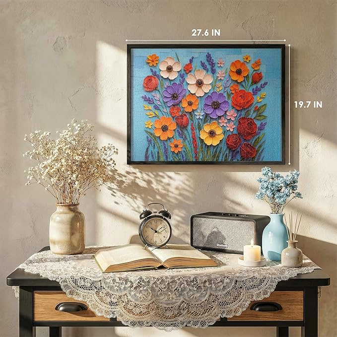 Flower Jigsaw Puzzles for Adults 1000 Pieces, Impossible Puzzle, Nature Plant Puzzle, Spring Floral, Interlock Perfectly No Dust, Home Decor, Gifts for Friend Parents, Rompecabezas (27.5x19.6 in)