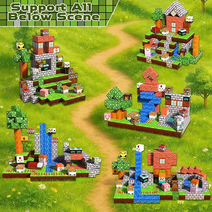 200 PCS Magnetic Blocks - Magnetic Building Blocks, Stacking Magnets for Kids, Sensory Toy for STEM Montessori Sensory Toys for Kids 3+ Boys and Girls Christmas Birthday Gifts