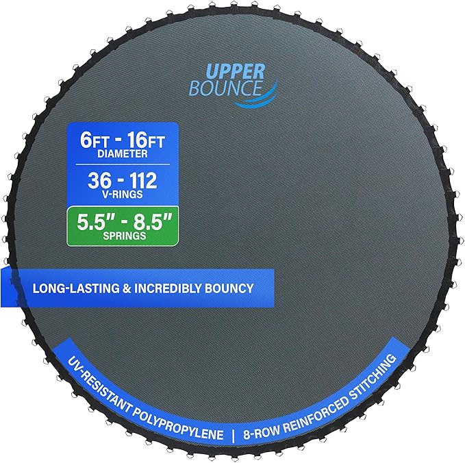 Machrus Upper Bounce Trampoline Replacement Mat, Ultra Durable PP with High Elasticity, Water Resistant