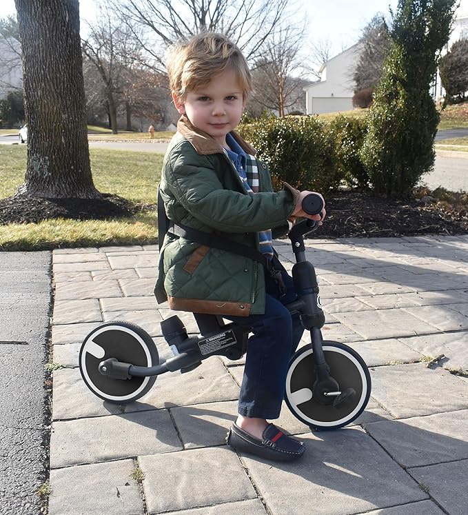 besrey Toddler Bike 1-3 Years Old,Toddler Tricycle with Spare Wheel,5 in 1 Kids Trike with Push Handle,Backrest and Safety Belt,Balance Bike 1+ Year Old,Birthday Gift and Toy for Boys and Girls