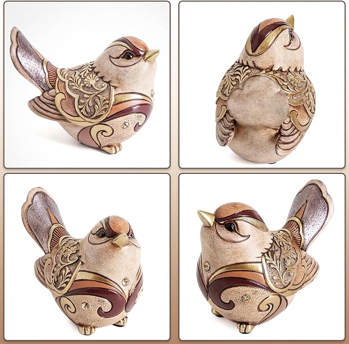 Bird Figurines For Home Decor,Bird Statue Sculpture For Shelf Decor Accents,Boho Bird Decorations For Table Office Living Room Bedroom,Retro Animal Statues Decorative Bird Gifts For Bird Lovers Women