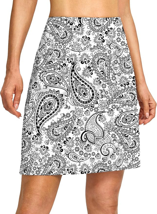 G Gradual 19" Skorts for Woman with Pockets High Waist Golf Skirt | Lightweight, Stretchy, Breathable, Tummy Control, Built-in Shorts, Athletic, Tennis, Pickleball, Casual Summer