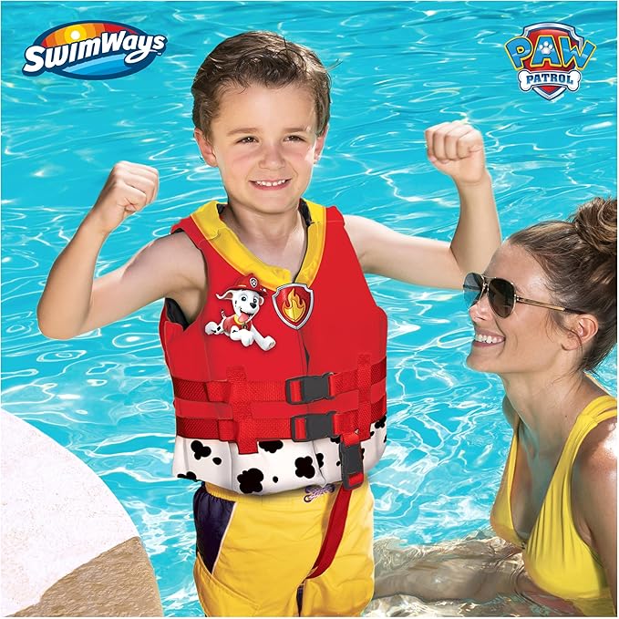 SwimWays Paw Patrol Swim Trainer Life Jacket, US Coast Guard Approved Life Vest Kids Swim Vest, Pool Floats & Life Jackets for Kids, Marshall