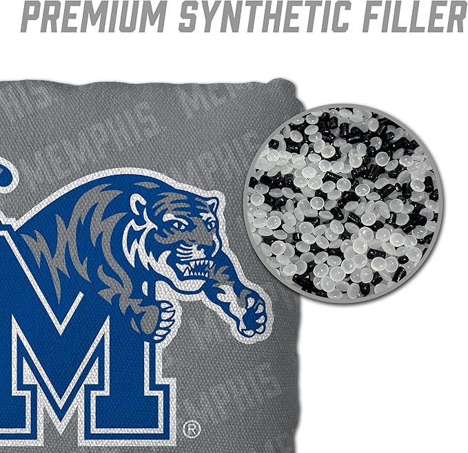 YouTheFan Officially-Licensed NCAA Set of 4 Cornhole Bags - All Weather Regulation 6” x 6” Size - 16oz Weight - Designed in USA