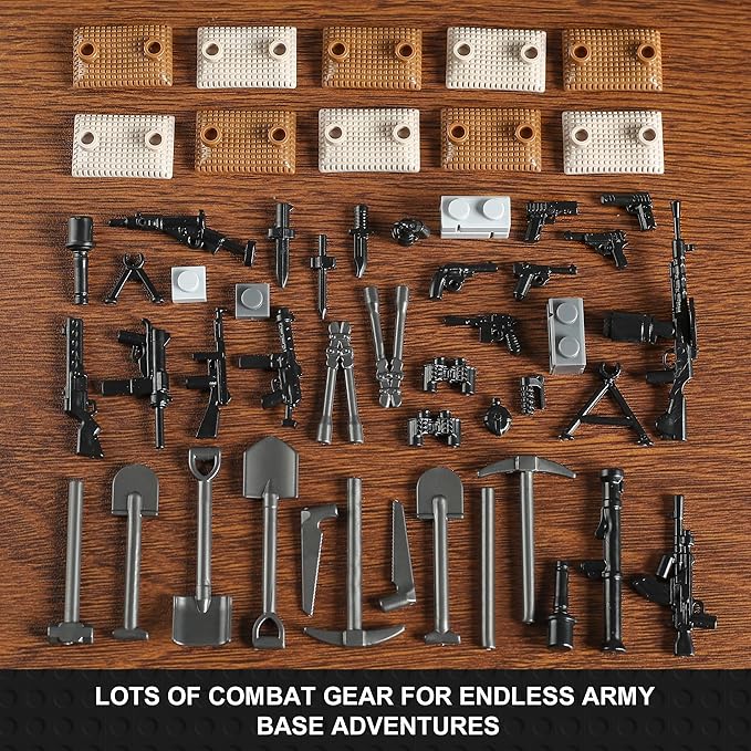 WW2 Army Tank Toys Building Sets Compatible with Lego (1452 Pieces), Includes Military Base, US Sherman & Stuart Tanks, Towed Howitzer, Motorcycle and Weapons, Great Military Toy Gifts for Boys Kids