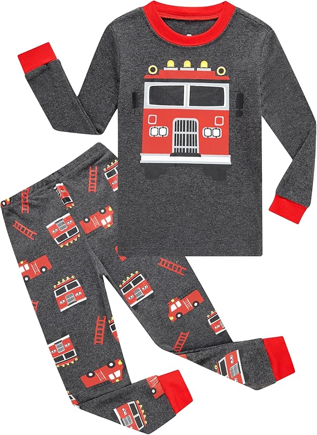 KikizYe Little Big Boys Girls Pajamas Set Kids PJs 100% Cotton Sleepwear