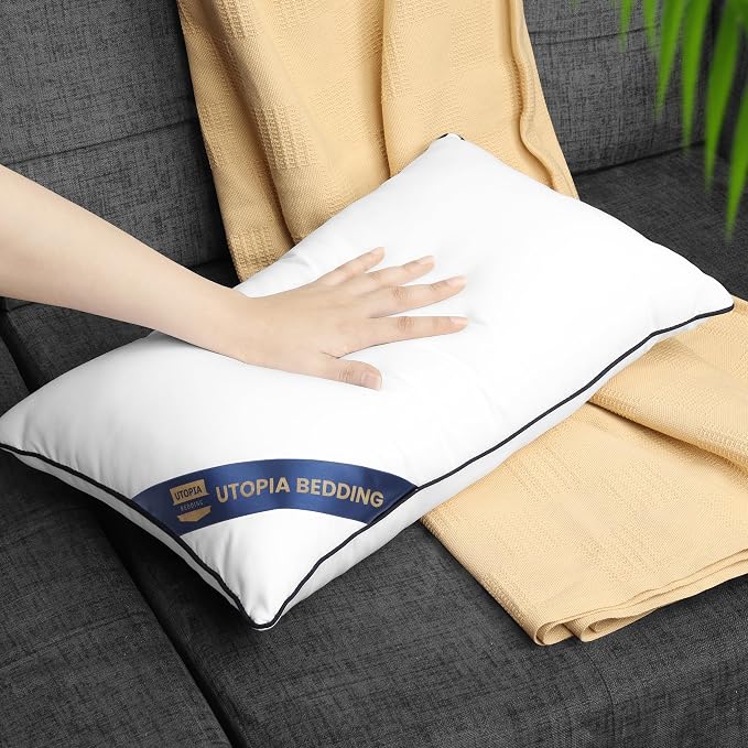 Utopia Bedding 12x20 Throw Pillow Inserts, Decorative Pillows, Pack of 2 | Piping Throw Pillows, Plush & Supportive, Aesthetic Cushion Sham Stuffer for Sofa, Office, Couch & Bed, Set of 2, White