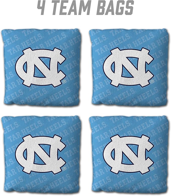 YouTheFan Officially-Licensed NCAA Set of 4 Cornhole Bags - All Weather Regulation 6” x 6” Size - 16oz Weight - Designed in USA