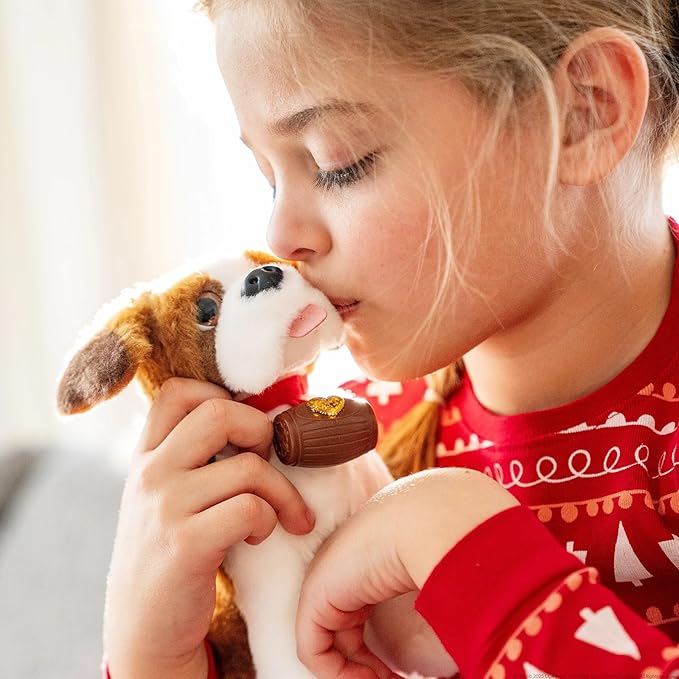 Elf Pets: A Saint Bernard Tradition- Includes Beautifully Illustrated Hardbound Storybook, Huggable Elf Pet St. Bernard Stuffed Animal with Barrel Charm and Official Adoption Certificate