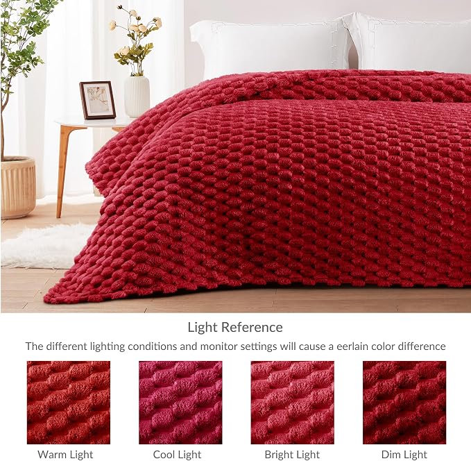 Whale Flotilla Soft Fleece Throw Blanket for Couch & Bed 3D Jacquard, Red | Super Cozy Lightweight Plush Fluffy Throw, Luxury Decorative All‑Season Couch Cover Blanket for Sofa & Office Chair, 50"x60"