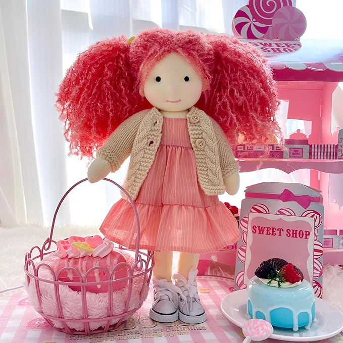 Waldorf Handmade Rag Doll - Personalized Collectors Plush for Kids Birthday Present With Beautiful Box-Caroline 12"