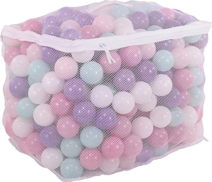 BalanceFrom Play Pit Balls Toy Set for Kids with Mesh Bag, Rainbow or Pastel Colors – Crush-Proof Plastic for Ball Pits, Playhouses, Bounce Houses, Pools, Tents, and Birthday Parties