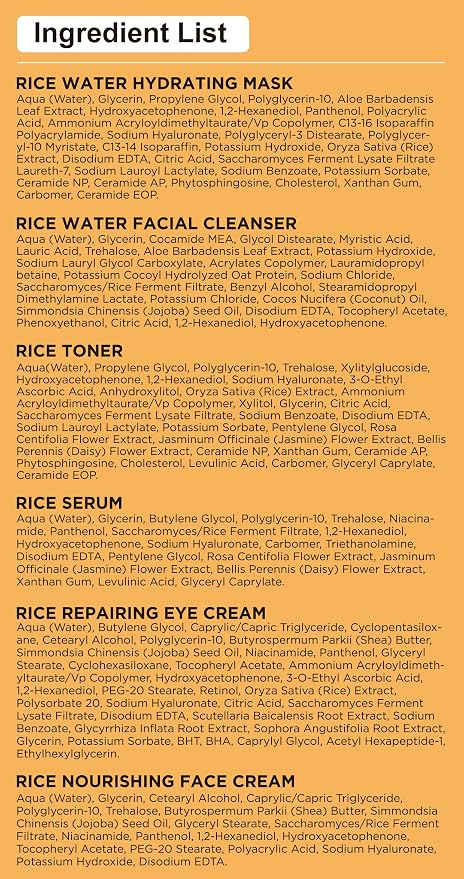 Skin Care Set w/Korean Rice Extract for Hydration,Glow,Repair &Radiant Skin | 6Pcs Women Teen Glass Skincare Routine Kit Self Care Gifts for Women Mom Wife Teenage Girl Valentines Christmas Gifts