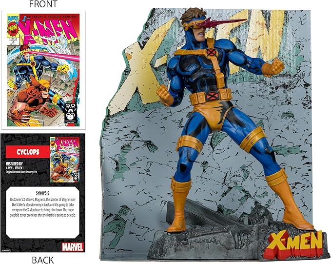 McFarlane Toys - Marvel Cyclops 1:10th Scale Collectible with Scene (X-Men #1)