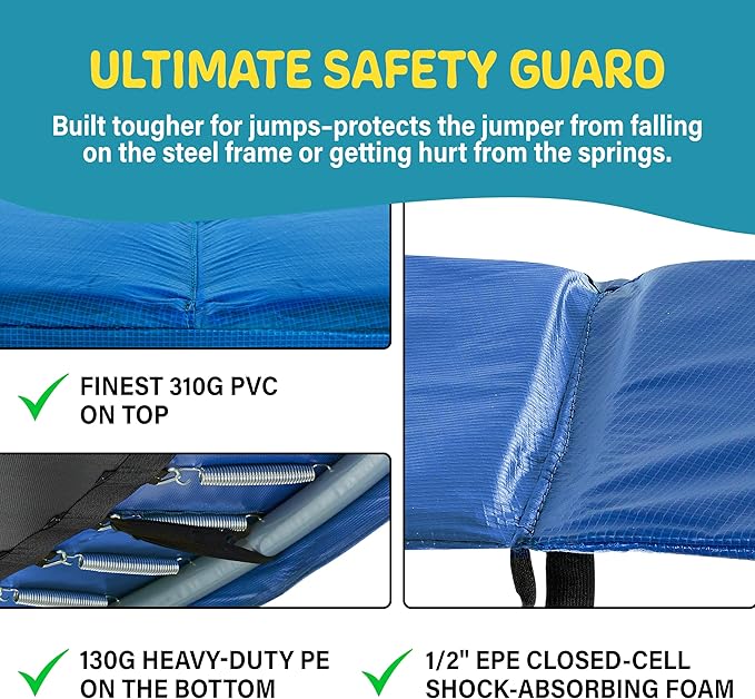 Machrus Upper Bounce Round Trampoline Replacement Safety Pad Spring Cover, Protective Accessories