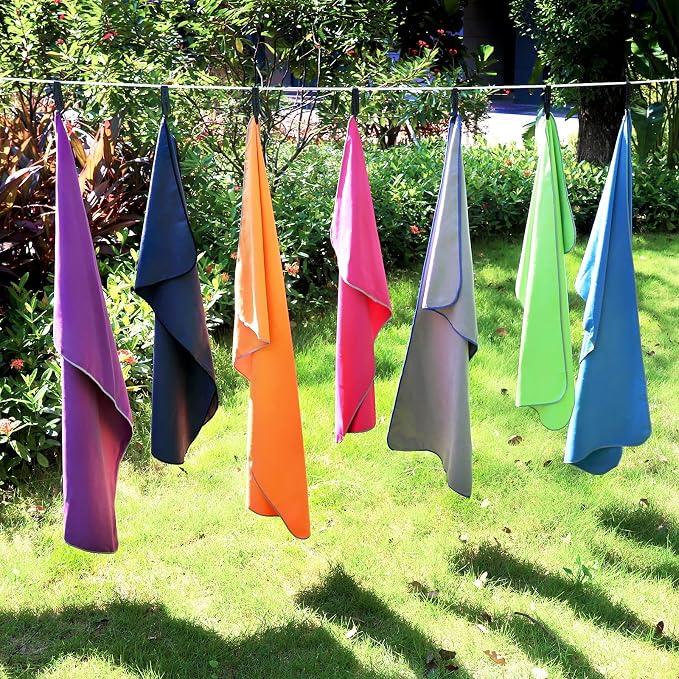 SYOURSELF 2 Pack Microfiber Camping Towel, Quick Dry Towel, Soft Absorbent Compact Travel Gym Workout Sweat Towel for Beach Yoga Swim Travel Camping Hiking Backpack Essentials (XL:72"x32"+12"x24")
