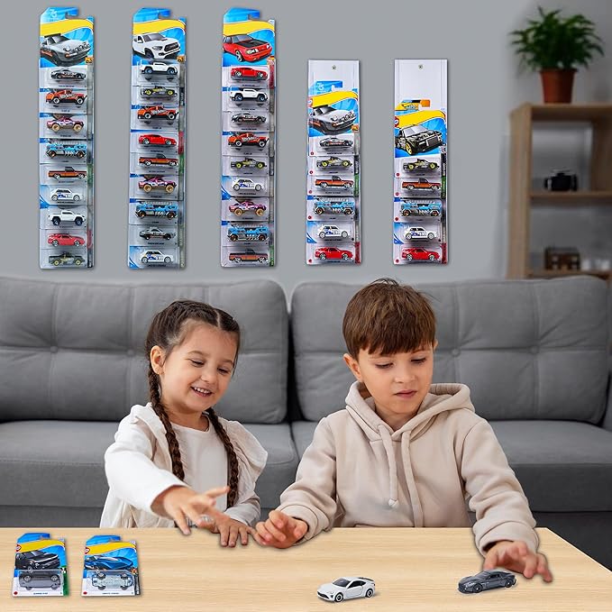 10 Pcs Diecast Display Case for Hot-Wheels Match-Box,Toy Car Storage Organizer,Compatible with Hot-Wheels Match-Box Packaged Cars,Packaged Cars Display Wall Mount (10psc)