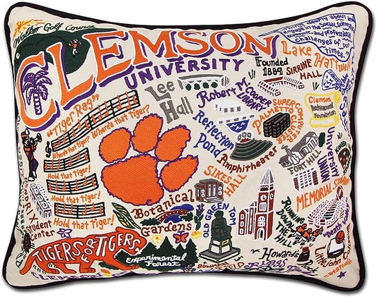 Catstudio Clemson University Collegiate Embroidered Decorative Throw Pillow