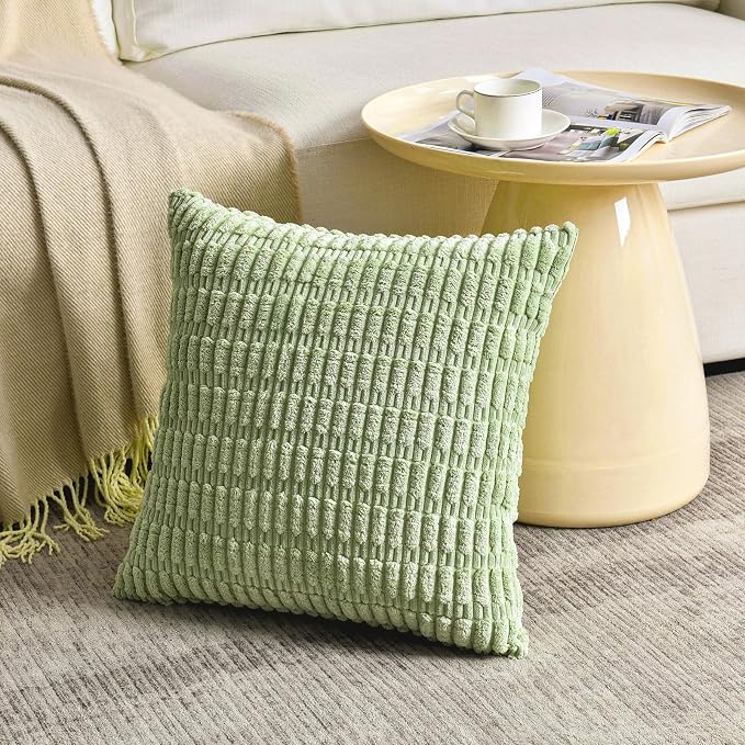 Fancy Homi 4 Packs Decorative Throw Pillow Covers for Living Room Couch Bed, Modern Farmhouse Boho Home Décor Accent Cushion Case, 24" x 24", Yellow Green Series