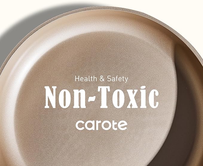 CAROTE 9.5'' and 11'' Nonstick Frying Pans Skillet, NonStick Fry Pan Egg Pan Omelet Pans,Healthy & PFOA Free, Induction-Compatible, Dishwasher Safe & Includes Silicone Spatula，Green