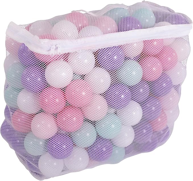 BalanceFrom Play Pit Balls Toy Set for Kids with Mesh Bag, Rainbow or Pastel Colors – Crush-Proof Plastic for Ball Pits, Playhouses, Bounce Houses, Pools, Tents, and Birthday Parties
