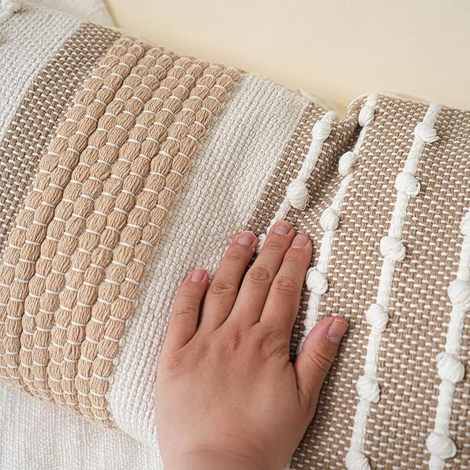 Brown Decorative Lumbar Pillow Cover 14x36 Boho Long Body Pillow for Bed Farmhouse Lumbar Throw Pillow for Couch Modern Accent Textured Throw Pillowcase