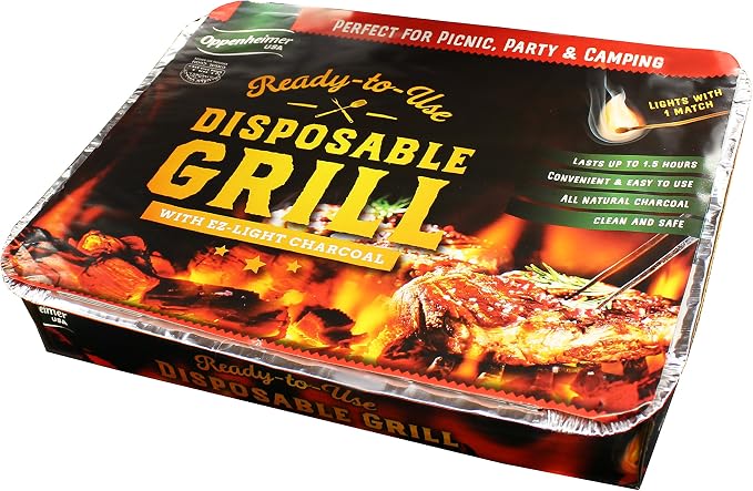 Disposable Charcoal Grill On-The-Go Ready to Use Easy to Light Kosher (1)