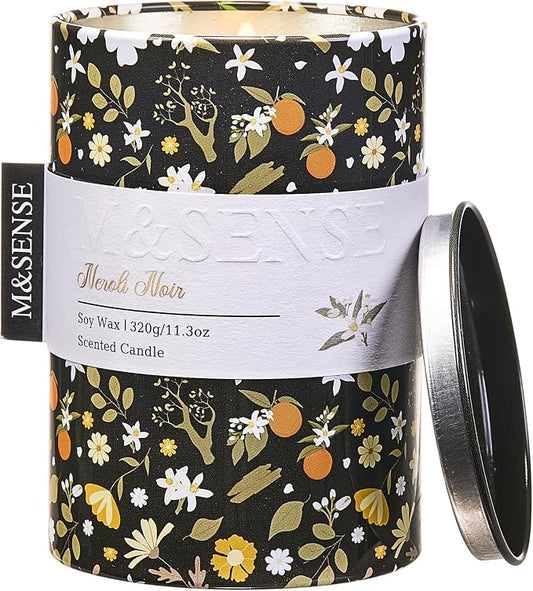 M&SENSE Spring Candle, Neroli Noir, 11.3 oz | Non-Toxin Soy Wax, Floral Scented, Up to 70 Hours Burning, Gift for Her