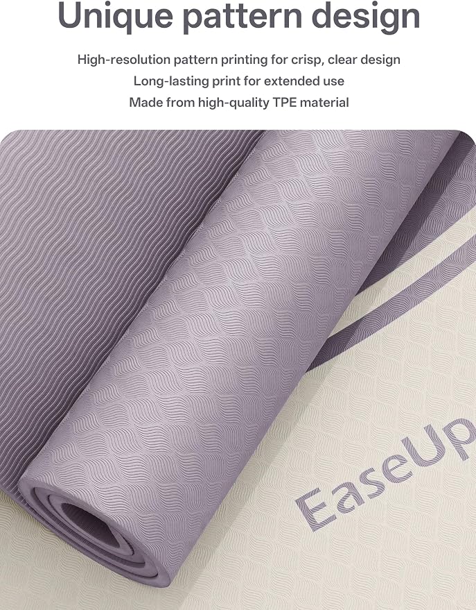 EaseUp Extra Thick Yoga Mat -2/5 inch (10MM), 72.8x31.5" Extra Long-Wide, Professional TPE Non-slip yoga mats for Yoga,Exercise, Workout,Pilates and Fitness, with strap