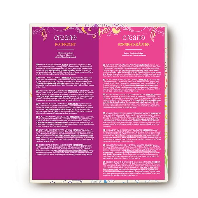Creano Organic Herbal & Fruit Tea Gift Set - 27 Tea Bags in 9 Dreamy Varieties - 54g*