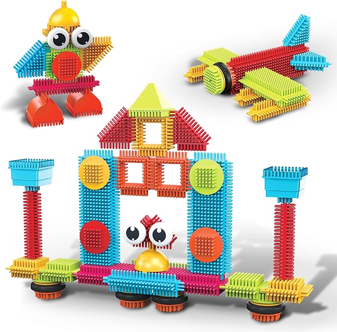 Picasso Toys 41pc Hedgehog Block Building Blocks Construction Toy Set w/IdeaBook Learning Playset None Magnetic STEM STEAM Educational Kit Child Brain Development Preschool Kindergarten PTB41