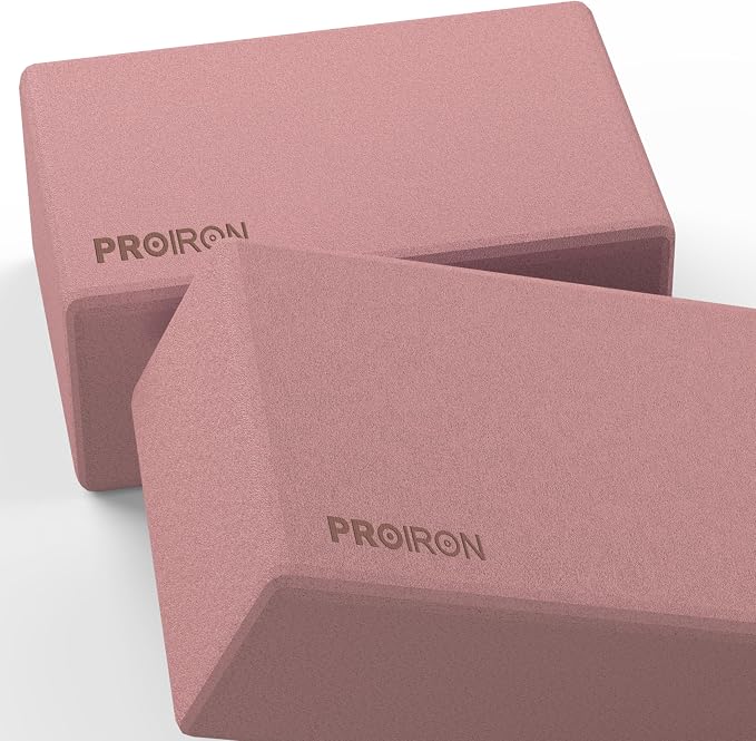 PROIRON Yoga Blocks, 2 Pack Supportive High Density Premium Eva Foam, Soft Non-Slip Surface with Curved Edges Stretch Blocks For Yoga, Pilates, Stretching
