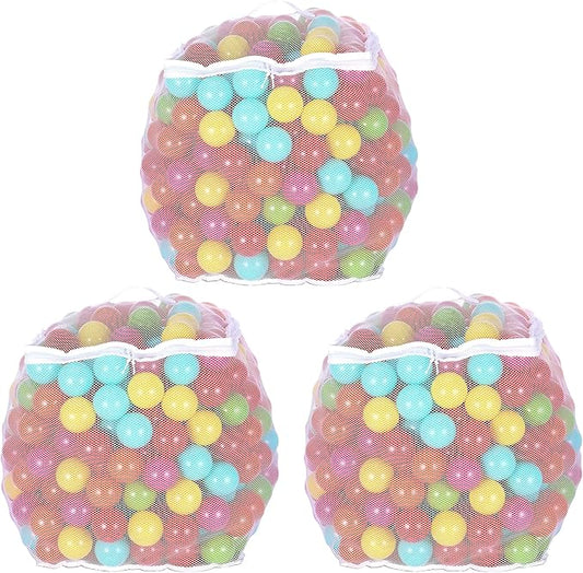 BalanceFrom Play Pit Balls Toy Set for Kids with Mesh Bag, Rainbow or Pastel Colors – Crush-Proof Plastic for Ball Pits, Playhouses, Bounce Houses, Pools, Tents, and Birthday Parties
