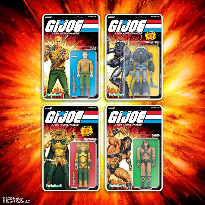 Super7 Reaction+ G.I. Joe Duke (Cartoon) - 3.75" G.I. Joe Action Figure with Accessories Classic Cartoon Collectibles and Retro Toys