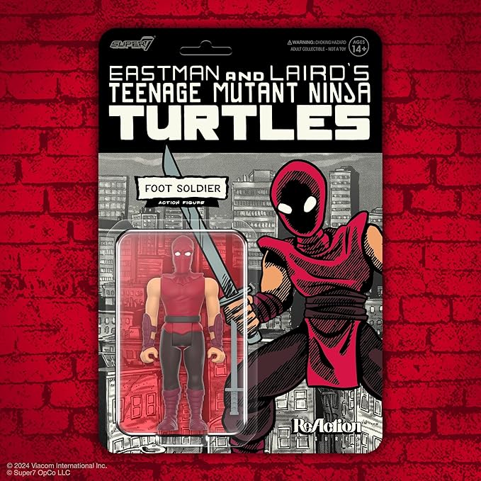 Super7 Teenage Mutant Ninja Turtles Foot Soldier (Comic Color) - 3.75" TMNT Action Figure with Accessory Classic Cartoon Collectibles