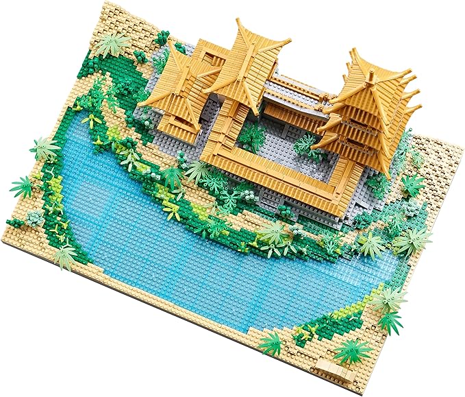 Chinese Architecture Micro Building Blocks Crescent Moon Spring Collection Model for Display for Adults Decorative Creative Toy Present for Children Age of 14+ 3350 PCS