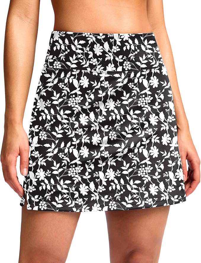 16" Skorts with 2 Pockets | Side Slits, High Waisted, A Line, Casual, Pickleball, Athletic, Golf, Tennis Skirt, for Women