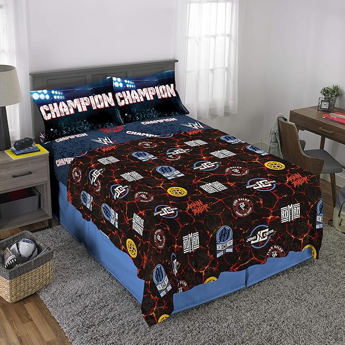 Franco NB1848 Kids Bedding Soft Microfiber Sheet Set, 4 Piece Full Size, WWE Super Stars