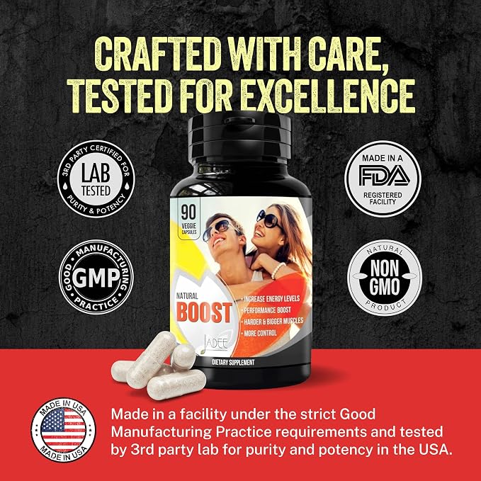 Natural Male Enhancing Supplement Erect Pills - Increase 2" in 60 Days Enlargement & Male Enhancement Pills, Promote Size, Strength, Energy, Stamina, Last Longer Support, Testosterone Booster for Men