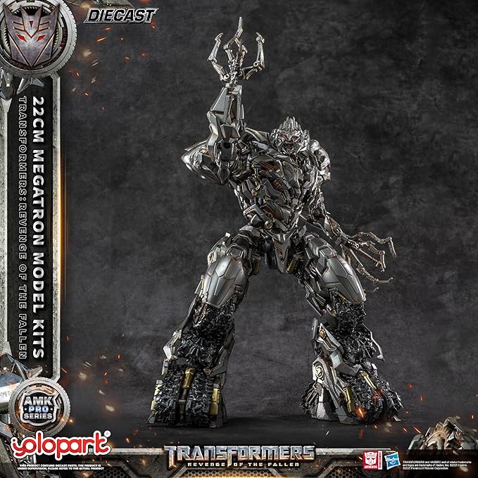YOLOPARK Megatron Transformers Toys Revenge of The Fallen Action Figure - Diecast Version,AMK PRO Series 8.66 Inch Highly Articulated Transformers Model Kit for Ages 15 and Up,No Converting