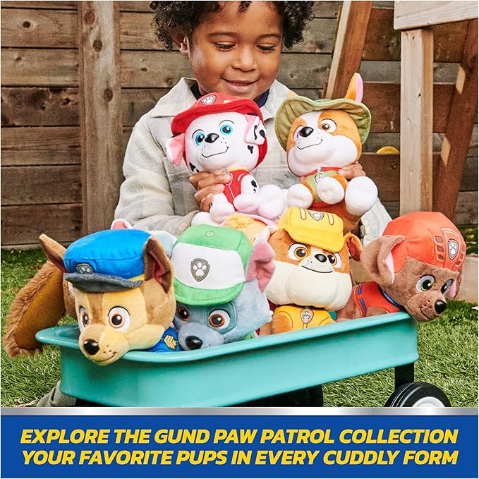 Paw Patrol GUND Marshall Plush, Bean Bag Kids Toys, Lounging Marshall Plush Toy, Weighted Stuffed Animal, Sensory Toy for Ages 1 and Up, 8”