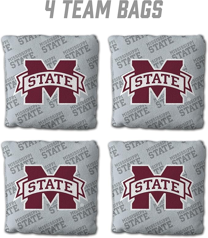 YouTheFan Officially-Licensed NCAA Set of 4 Cornhole Bags - All Weather Regulation 6” x 6” Size - 16oz Weight - Designed in USA