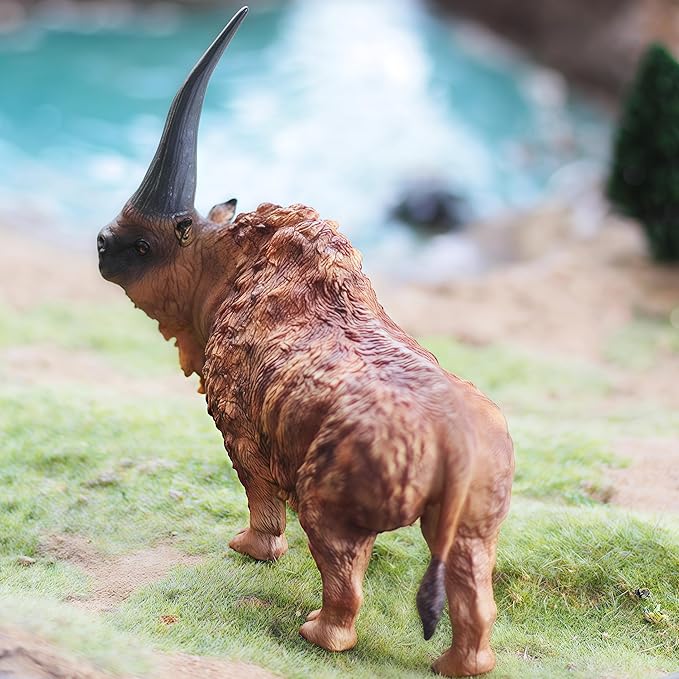 Gemini&Genius Ancient Rhino Action Figure Toy, Siberian Unicorn Rhinoceros Figurine Wild Animal, Elasmotherium Animal Toy, Gift, Collection, Display for Kids Collectors