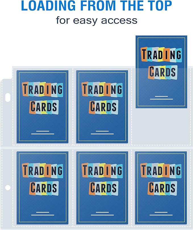 120 Pack 9 Pocket Page Protectors, Sooez Single Sided Trading Card Sleeves for 3 Ring Binder, Baseball Cards Holder, Protective Pages Sheets for Binders Album, Fit for Collectible Games, Sports Cards
