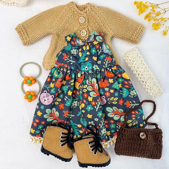 12 inch Clothing Set Handmade Waldorf Doll Clothes with Beautiful Box for Girl Birthday Present-Greta's Clothes Accessories