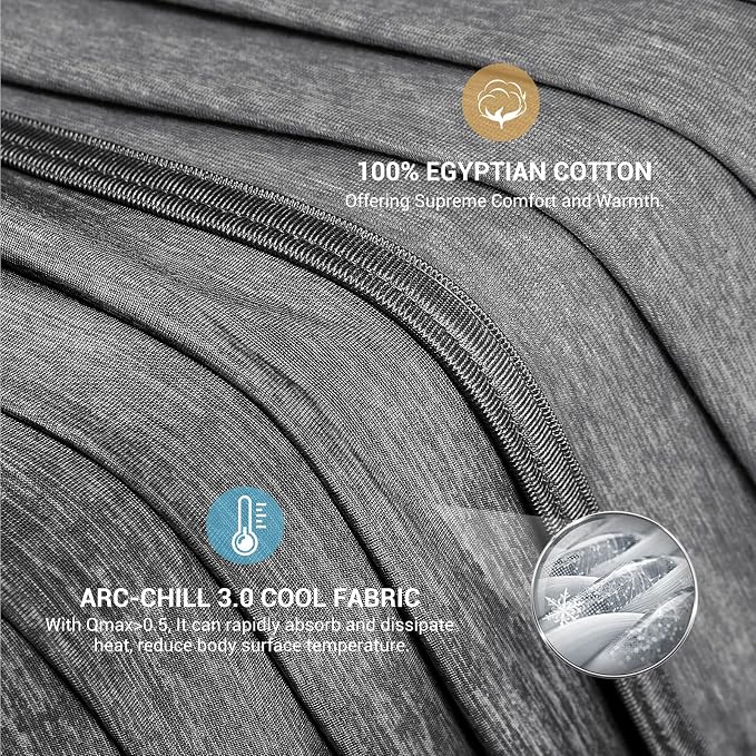 Elegear Revolutionary Arc-Chill® 3.0 Cooling Blanket for Hot Sleepers Black | Q-Max>0.5 Cooling Fabric, Absorbs Heat to Keep Body Cool, Lightweight Summer Blankets for Night Sweats & Menopause, 79"x86"