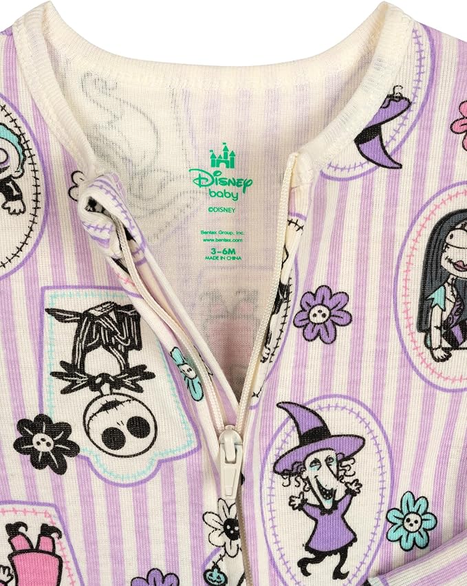 Disney Baby Girls 2 Pack Zip Up Sleep N' Plays Newborn to Infant Sizes (Newborn - 24 Months)