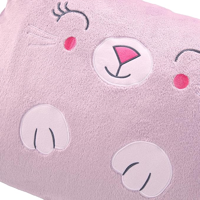Saint Eve Kids Pillow Pals Fuzzy Pillow Case, Cute Animal Friends Soft Pillow Cover for Kids Beds and Nap Time - Floppy the Bunny
